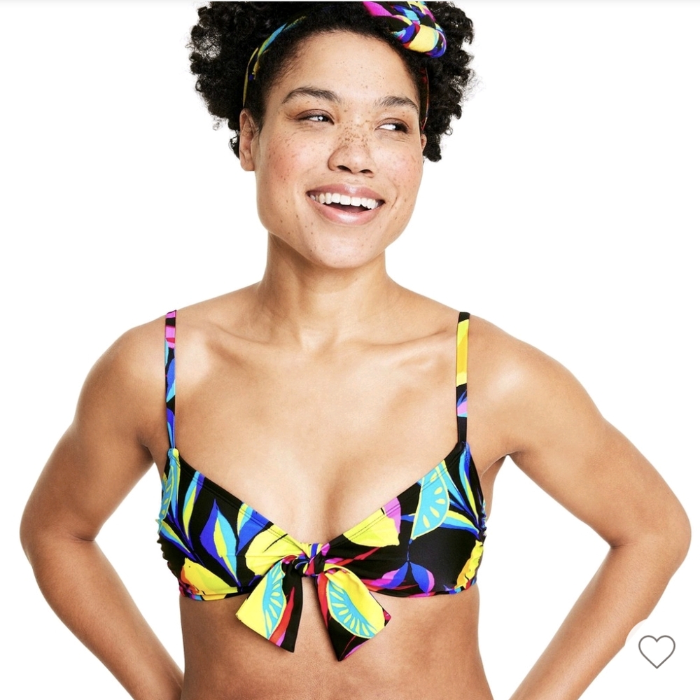 Lemon print Bikini top XL Tabitha Brown x Target